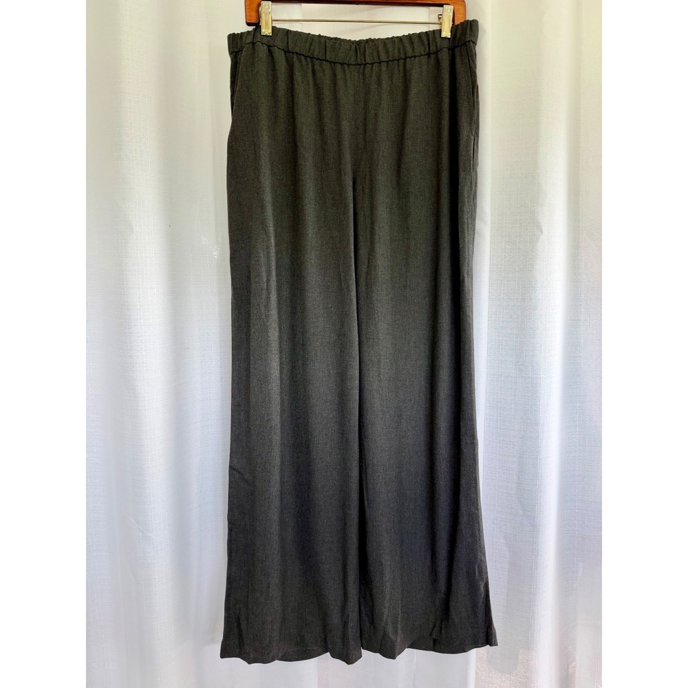 Pure J. Jill Wide Leg Pants Women's M Dark Charcoal Grey Work Office Trousers